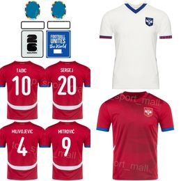 Man 24 25 Euro Cup Serbia 9 MITROVIC Soccer Jersey National Team MIJAILOVIC 10 TADIC 11 KOSTIC 6 IVANOVIC 1 STOJKOVIC 3 TOSIC 20 MILINKOVIC-SAVIC Football Shirt Kits