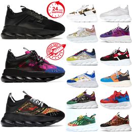 Designer Shoes Chain Reaction Men Women Rubber Chainz Casual shoes Black White Blue Grey Suede Red Purple Outdoor Platform Sneakers casual hiking shoes
