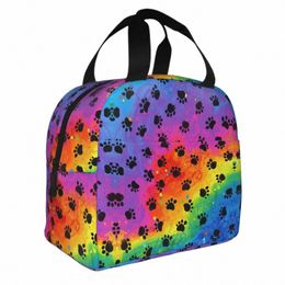 rainbow Paw Insulated Lunch Bags Cooler Bag Lunch Ctainer Dog Cat High Capacity Lunch Box Tote Food Bag School Outdoor 37X3#