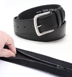 Belts Zipper Hiding Cash Anti Theft Belt Daily Travel PU Leather Waist Bag Men Women Hidden Money Strap Length 125cm6379678