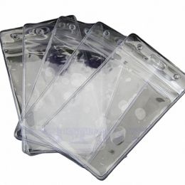 unisex Popular transparent Clear PVC Plastic Badge Work Exhibiti ID Name Waterproof Card Holders 5Pcs x17y#