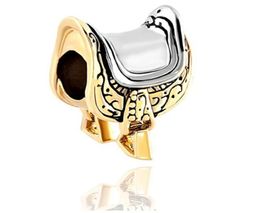 Fashion women jewelry style horse saddle European spacer bead large hole charms for beaded bracelet2155654