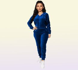 Women Velvet Tracksuit Women Sweatsuits Woman Clothes Two Pieces Sets Workout Outfits Woman Designerss Clothes Sport Outwear Casua6701416