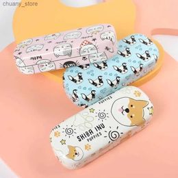 النظارات الشمسية الحالات مربع نظارات الرسوم المتحركة للبنات الأطفال لطيف Cat Dog Eyeglasses Case Plactable Pciptacle Myopia نظارات شمسية حامل Y240416