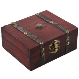 Jewellery Pouches Wooden Vintage Lock Treasure Chest Jewelery Storage Box Case Organiser Ring