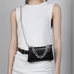 Belts Rectangular Bag Punk Style Metal Thick Chain Crossbody Detachable Waist Belt Mobile Phone For Women