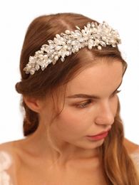 sier Women Crystal Headbands Beads Head Accories Hairbands and Earrings Set Leaves Beauty Wedding Ornaments Bridal Headwear K3Zp#