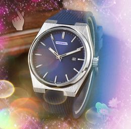 mens day date quartz watches stainless steel case Colourful rubber strap top quality good looking factory time clock Super Bright Waterproof bracelet watch gifts