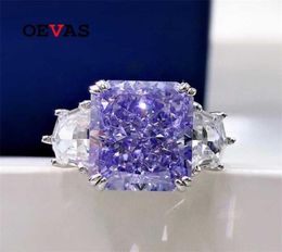 OEVAS 100 925 Sterling Silver 1012mm Purple Yellow High Carbon Diamond Ice Flower Cut Rings For Women Sparkling Fine Jewelry 2202718380