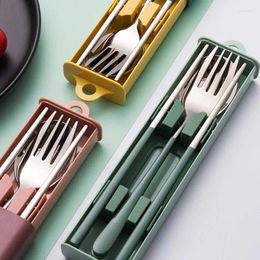 Spoons 3 PCS Stainless Steel Travel Utensils With Box Durable Chopstick Set Stylish Chopsticks For Home Restaurant Kitchen