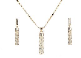 Crystal clear 18K Real Gold Plated Austria ELEMENTS Drop Earrings and Pendant Necklace Sets1288722