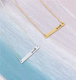 Religious Bible Verse Christian Belief Jewellery Fashion be still Bar Pendant Necklace Inspirational Gift for Women Men Wish Gift6349977