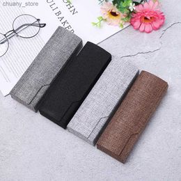 Sunglasses Cases Men Women Vintage Square Glasses Box Sunglasses Linen Folding Eyewear Case Optical Storage Glasses Case Durable Storage Box Y240416