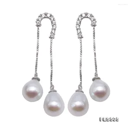 Stud Earrings Unique Pearls Jewellery Graceful 925 Sterling Silver Dangle 7.5mm White Waterdrop Freshwater Pearl