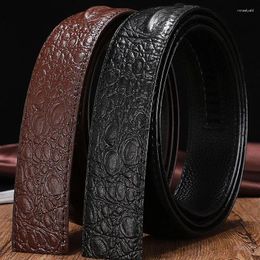 Belts Men's Crocodile Grain Automatic Buckle No Belt Brand Men High Quality Male Genuine Strap Jeans 3.5cm Wide