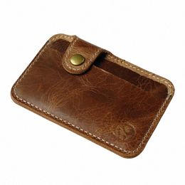 vintage Cow Leather Men Credit Card Holder Simple Bus Credit Cardholder Case to Protect Credit Cards Slim Card Case Porte Carte A4Kp#