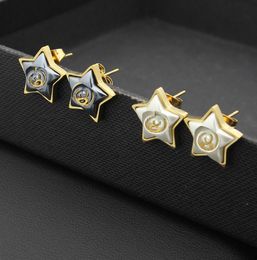 Foreign trade Jewellery whole fivepointed star white pearl Grey pearl stud earrings 18K rose gold ladies earrings7539404