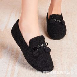 Casual Shoes Plush Women's Winter Outer Wear Plus Velvet Thick Warm Peas Soft Comfortable Lightweight Slip-on Cotton