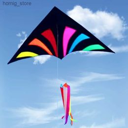 Frete grátis Rainbow Delta Kites para adultos Reel Windssocks Kite Crianças voadoras Kite String Weifang Kite Factory Single Line Y240416