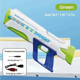 Gun Toys Fully Automatic With Continuous Lighting Electric Water Gun2024 NEW Toy Guns Summer Pool Outdoor Toys for Kids Adults Gift 240416