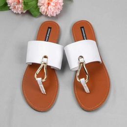 Slippers New Leather Sandals Women Summer Shoes Flat Bottom Open Toe Outside Beach Fashion Leopard Ladies Slides Big Size 36-41 H240416 KVKQ