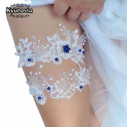 kyunovia Sexy Lace 2pcs/Set Wedding Garter Lace Embroidery Floral Sexy Garters for Women/Bride Thigh Ring Bridal Leg Garter BY29 u36T#