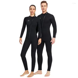 Women's Swimwear 2024 Black Long Sleeve Woman Wetsuits One Piece Bathing Clothes Outdoor Beach Female 3MM Warm Men Swimsuit