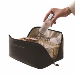 women Pillow Makeup Bags Black Luxury Cosmetic Bag Letter Printted Travel Toiletries Storage Organiser Large Capacity Waterproof F0CR#