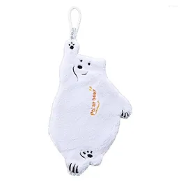 Towel Coral Fleece Luxurious Cute Bear Design High Water Absorption Convenient Hanging Durable And Long-lasting Absorbent Cloth