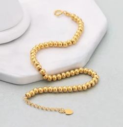 18k gold bracelets real beads bracelet for women au750 ball adjustable 25mm3mm4mm 240416