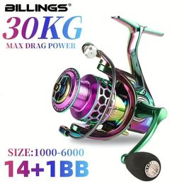 BILLINGS SK 10006000 Series 50 147 1 Gear Ratio 22LB Max Drag CNC Metal RockerSpinning Fishing ReelFor Freshwater Saltw 240408