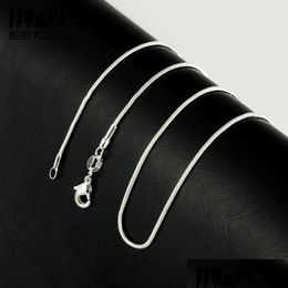 Chains Generic 925 Sier Necklace Fashion Snake Chain Simple Jewellery 1.2 Mm Necklaces 16 18 20 22 24 26 28 Inches Drop Deliver Dhgarden Dhort