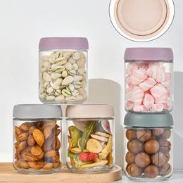 Storage Bottles 4pcs Leak-Proof Glass Jar Set Food Containers Good Sealing Safe Food-Grade Jars Spices Nuts Canister