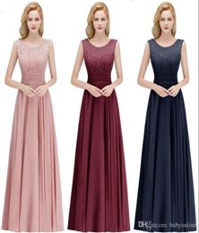 Babyonlinedress Pink Lace Long Chiffon Evening Dresses 2020 Robe De Soiree Longo Sexy Evening Gowns Abendkleider Prom Dresses Long8526115