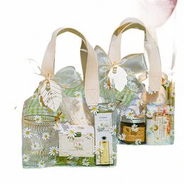 transparent Pvc Gift Tote Packaging Bag Clear Daisy Plastic Handbag Candy Box Gift Bag Wedding Favour Party Supplies Cosmetic Bag 30Td#