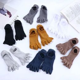 Men's Socks All-match Breathable Solid Colour Sport Women Soft Cotton Short Men Hosiery Five Toes