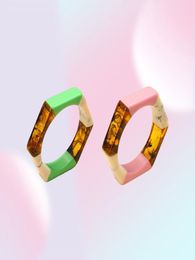 Bangle USun Fashion Colorful Geometric Hexagon Women039S Bracelets On Hand Charms Resin Bangles Bracelet For Girls From Jewelr9056668