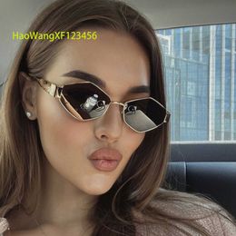 Storey STY839 Vintage Gold Silver Women Sun Glasses Geometric Polygon Sunglasses Retro Metal Frame 2024 New Sunglasses