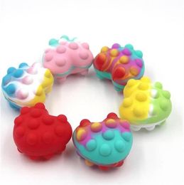 Squeeze Heart Balls Tie Dye Push Bubble Toys Stress Ball Valentine'S Day Gifts Hand Grip Wrist Strengthener Boys Girls23071026453