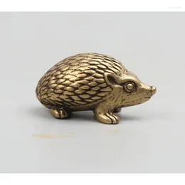 Decorative Figurines 34MM/1.9" Collect Curio Rare China Fengshui Bronze Exquisite Animal Lovable Rrinaceus Earopaeus Pendant Statue Statuary