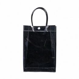 transparent Women Handbag Fi PVC Travel Storage Shop Bags Large Capacity Clear Beach Bag Hand Bag Organizer Tote Y6Ph#