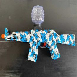 Gun Toys High-speed Burst Gel Ball Toy Gun M416 Orange Plug And bottle For Outdoor Interactive Parent-child Games 240416