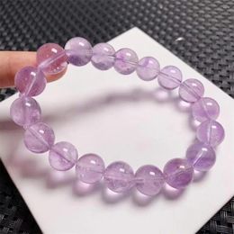 Link Bracelets 11MM Natural Lavender Amethyst Bracelet Jewellery For Woman Man Fengshui Healing Wealth Beads Crystal Birthday Lucky Gift 1pcs