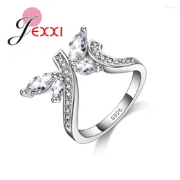 Cluster Rings Fashion For Women Brand Design 925 Sterling Silver Engagement Wedding Princess Ring Bridal Bijoux