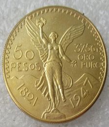 A Set Of 19211947 10pcs Craft Mexico 50 Peso Gold Plated copy coin home decoration accessories6716354