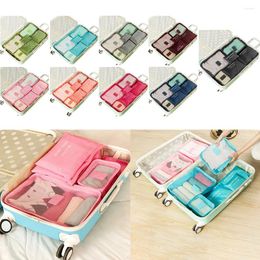 Cosmetic Bags 6 Pcs Packing Cubes Travel Suitcase Organiser Luggage For Women Men Clothes Shoes Cosmetics Toiletries