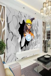 Japanese anime Wall Mural 3D Naruto Po Wallpaper Boys Kids Bedroom Custom Cartoon Wallpaper Livingroom Large wall Art Room Deco2820486