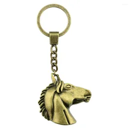 Keychains 1pcs Big Horse Head Personalised Keychain Components Jewellery And Accessories Cute Ring Size 30mm