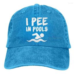 Ball Caps I Pee In Pools Baseball Cap For Men Women Unisex Washed Cotton Adjustable Vintage Dad Hat Trucker