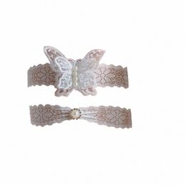 wedding Bridal Garter Handmade Fr Butterfly Shape Lace Garter Belt Fi Stretch Costume Accories for Women and Girls h8Aa#